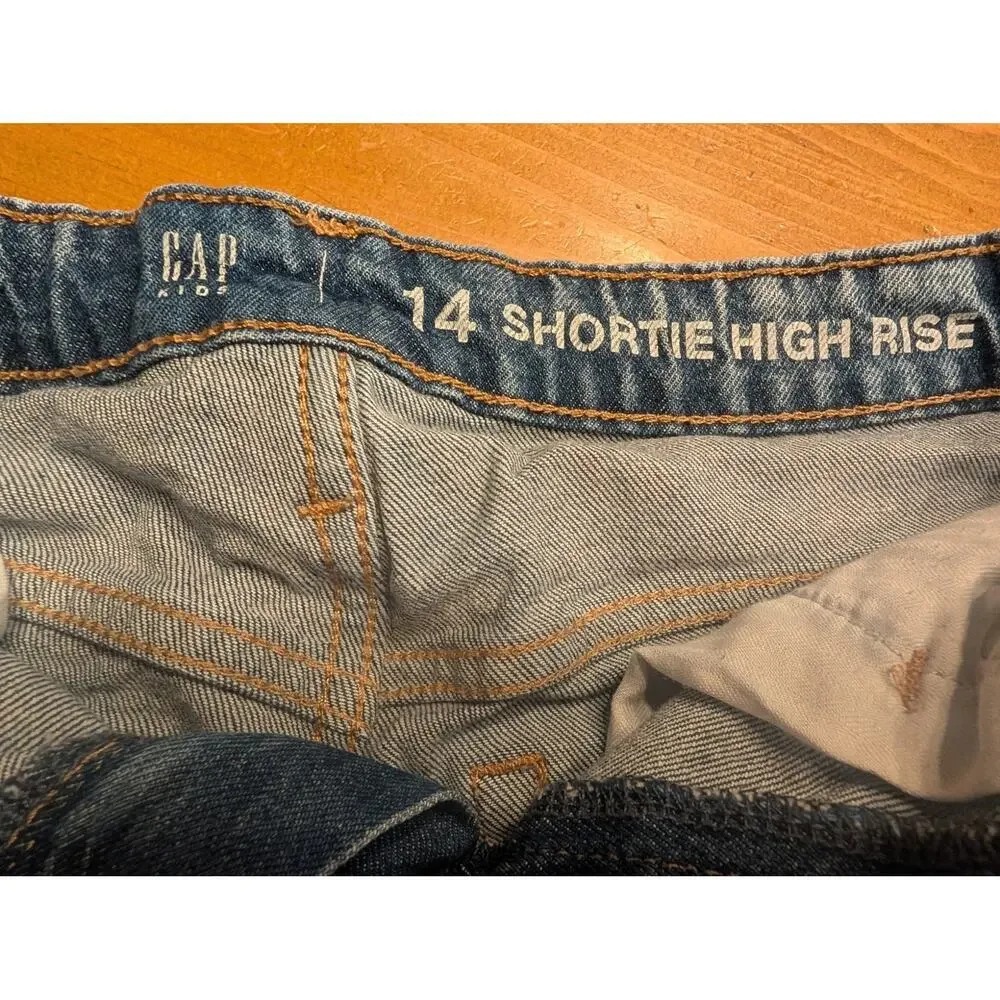 Gap Kids Denim Shorts, EGU/LN, Adjustable Waist, Girl's 14, Shortie High Rise